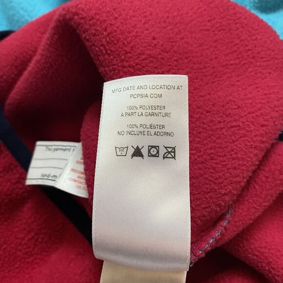 Patagonia Girl’s 10 M Synchilla Pullover T-Snap Fleece Blue Red Outdoor Hike Ski - Picture 11 of 16